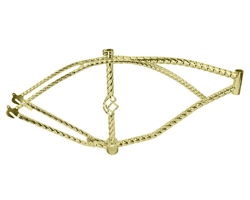 Gold caged twisted - caged, bicycle